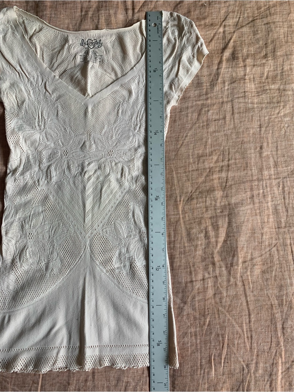 Light Pink Vintage Free People V-Neck Top - Picture 4 of 6